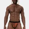 suspensorio hombre negro naranja mesh cintura negra