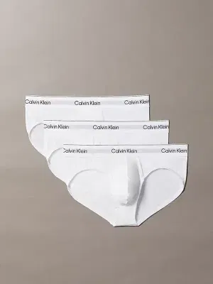 Slip para hombre blanco Icon Cotton Stretch pack 3 ajuste diario Calvin Klein