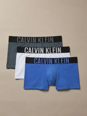 Pack 3 bóxers Intense Power algodón CK azul-gris-blanco