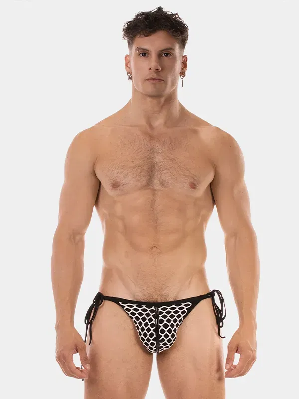 Slip Hombre con lazos Barcode Berlin Roso Negro