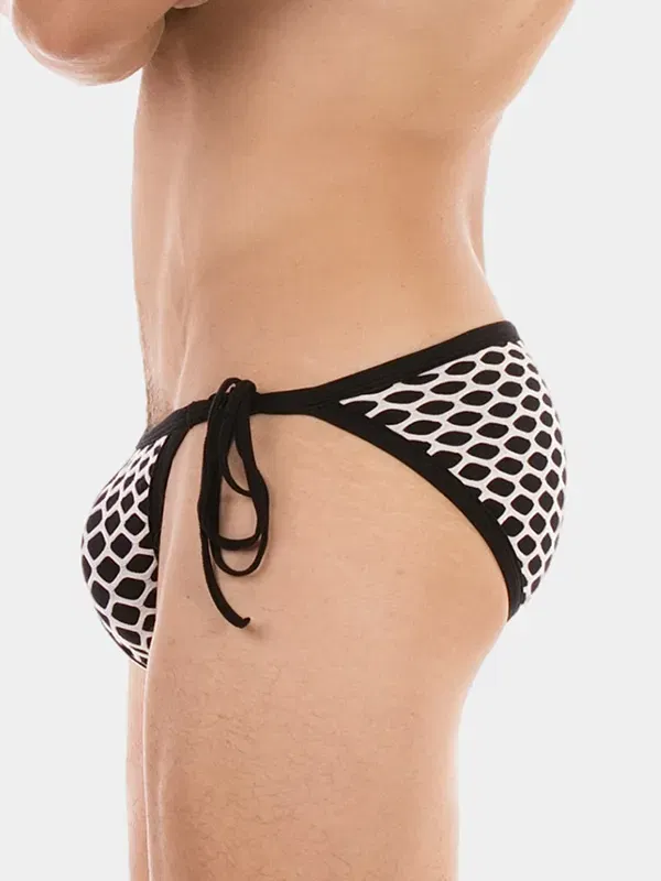 Slip Hombre con lazos Barcode Berlin Roso Negro