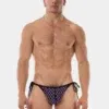 Slip Hombre con lazos Barcode Berlin Roso Morado-Negro