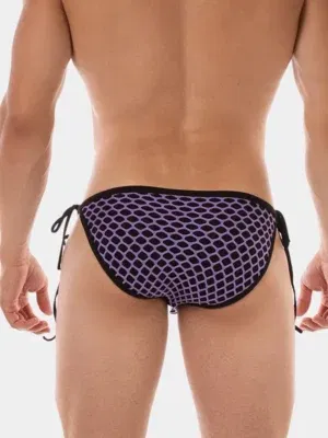Slip Hombre con lazos Barcode Berlin Roso Morado-Negro