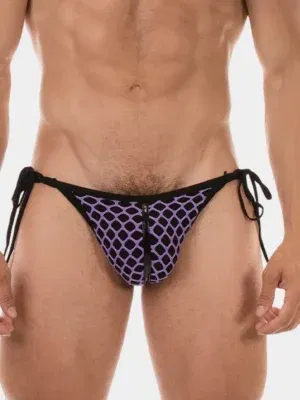 Slip Hombre con lazos Barcode Berlin Roso Morado-Negro