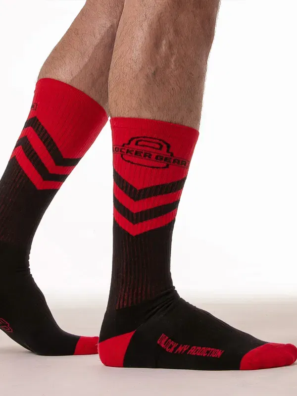 calcetines locker gear command socks negro rojo largos fetish suela reforzada