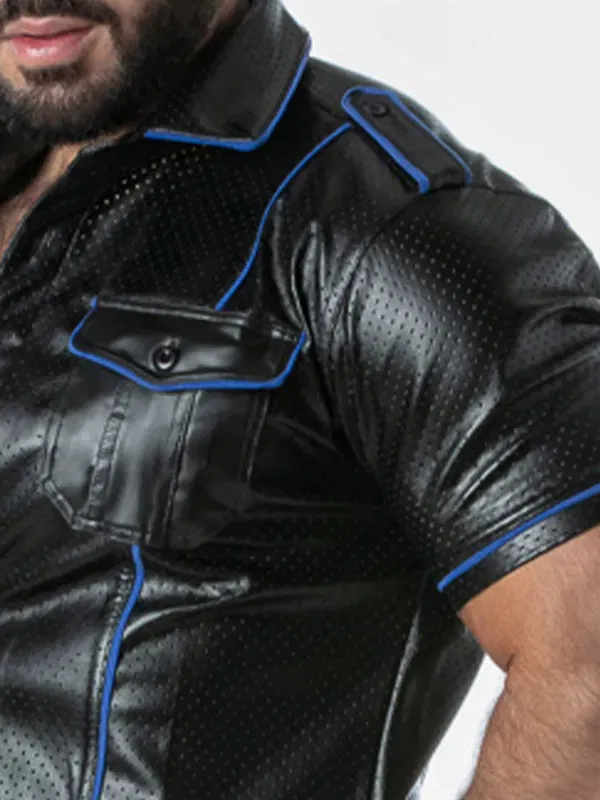 Camisa de Cuero Locker Gear Faux Leather Shirt