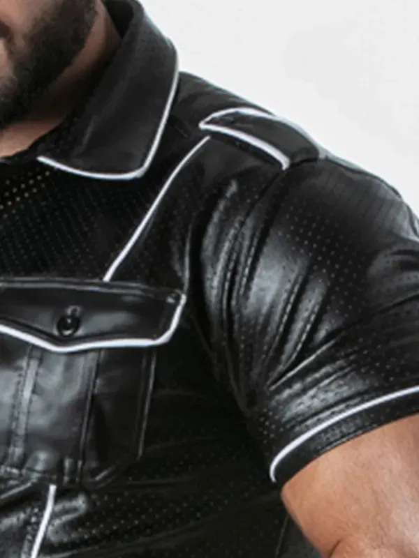 Camisa de Cuero Locker Gear Faux Leather Shirt