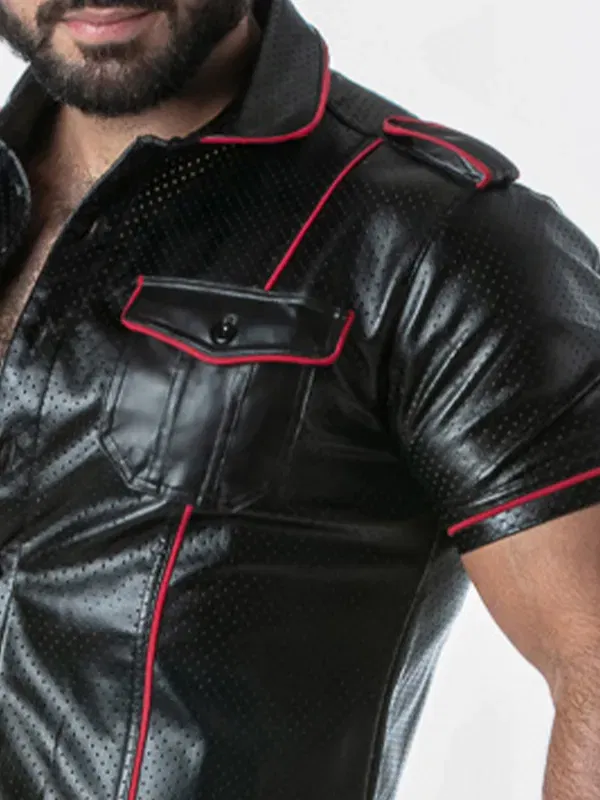 Camisa de Cuero Locker Gear Faux Leather Shirt