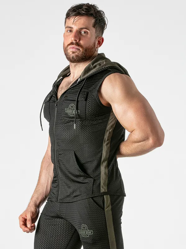 Chaleco con capucha mesh Negro Khaki Locker Gear