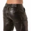 Short cuero sintético hombre Cargo Leatherette Negro Locker Gear