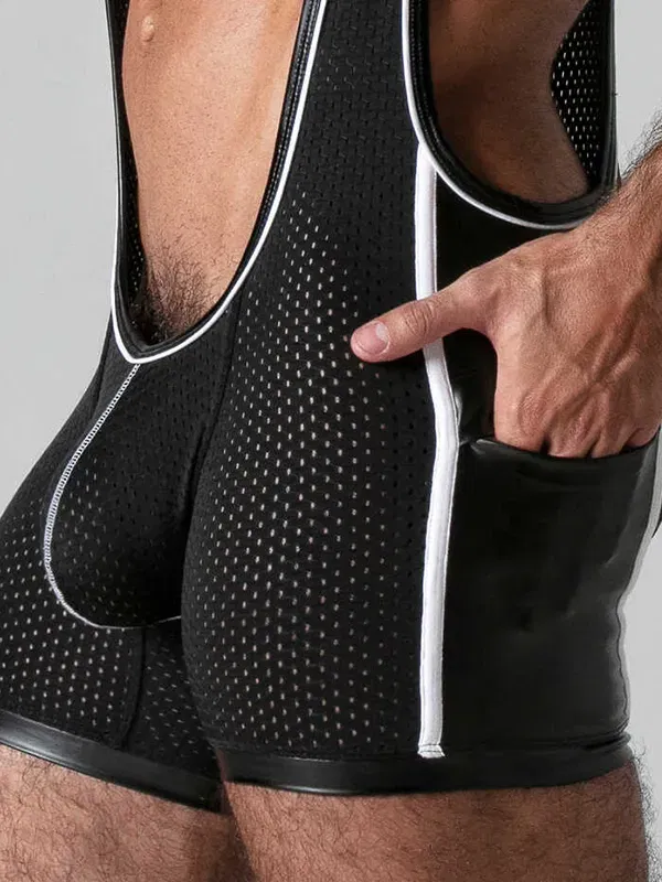 Singlet fetish hombre Look At It negro blanco Locker Gear