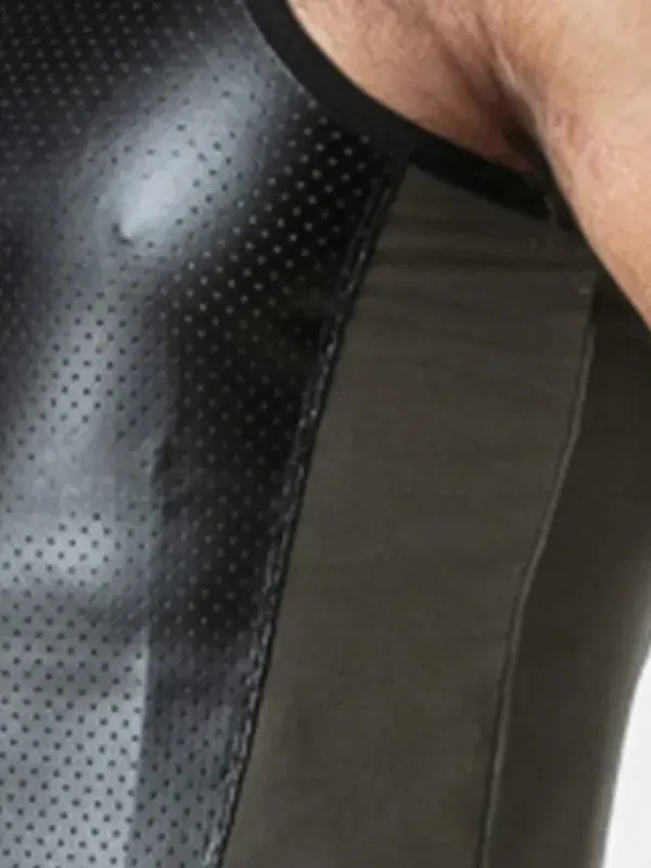 Camiseta de Tirantes Locker Gear Leatherette Negro Khaki