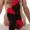 calcetines locker gear command socks negro rojo largos fetish suela reforzada