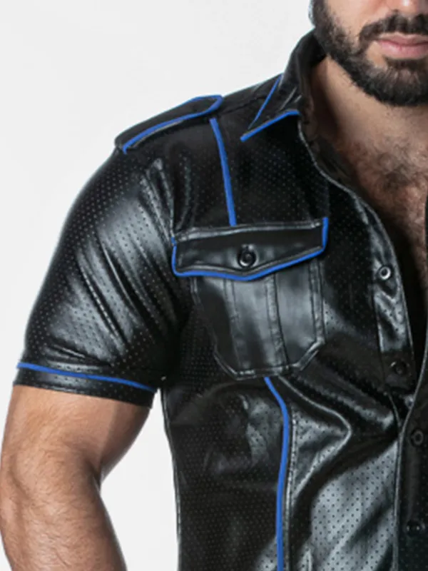 Camisa de Cuero Locker Gear Faux Leather Shirt