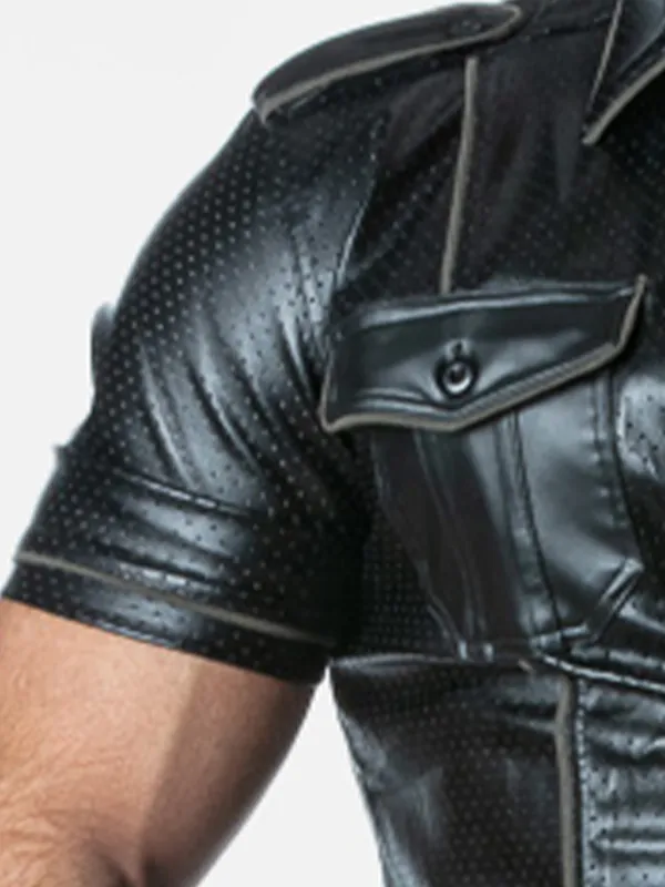 Camisa de Cuero Locker Gear Faux Leather Shirt