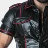 Camisa de Cuero Locker Gear Faux Leather Shirt