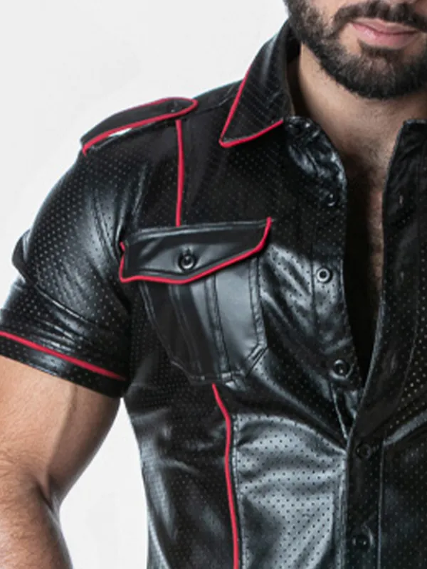 Camisa de Cuero Locker Gear Faux Leather Shirt