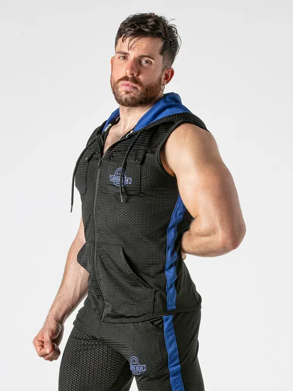 Chaleco con capucha mesh Negro Azul Locker Gear