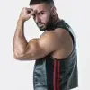 Chaleco cuero sintético negro rojo fetish bar Locker Gear