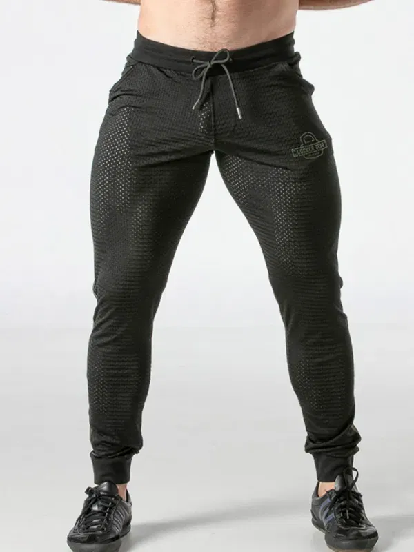 Jogger mesh hombre negro khaki con cremallera | Locker Gear