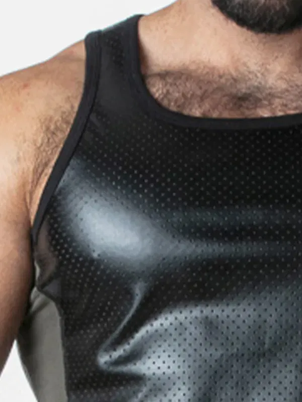 Camiseta de Tirantes Locker Gear Leatherette Negro Khaki