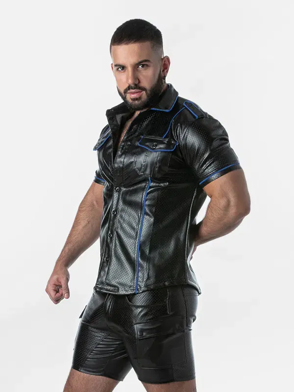Camisa de Cuero Locker Gear Faux Leather Shirt