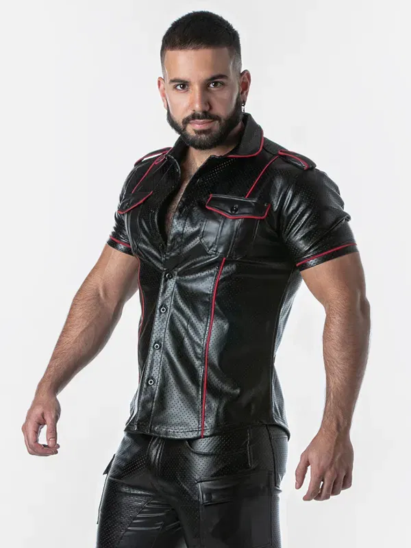 Camisa de Cuero Locker Gear Faux Leather Shirt