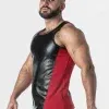Camiseta de Tirantes Locker Gear Leatherette Negro Rojo