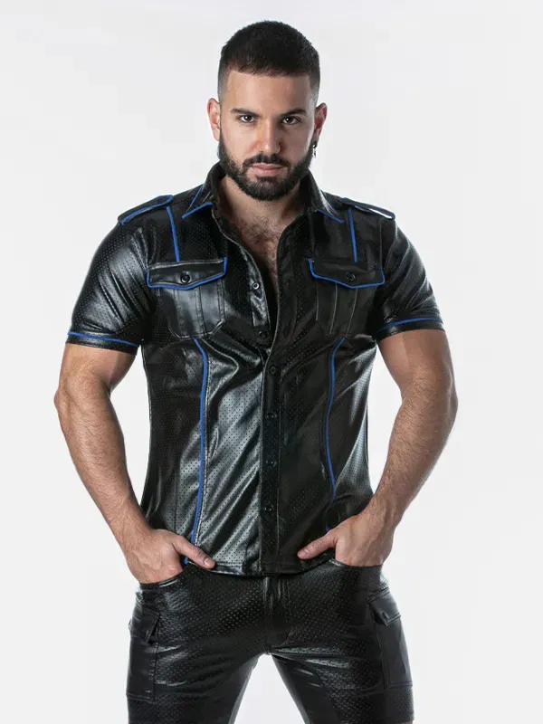 Camisa de Cuero Locker Gear Faux Leather Shirt