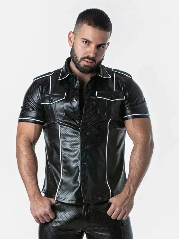 Camisa de Cuero Locker Gear Faux Leather Shirt