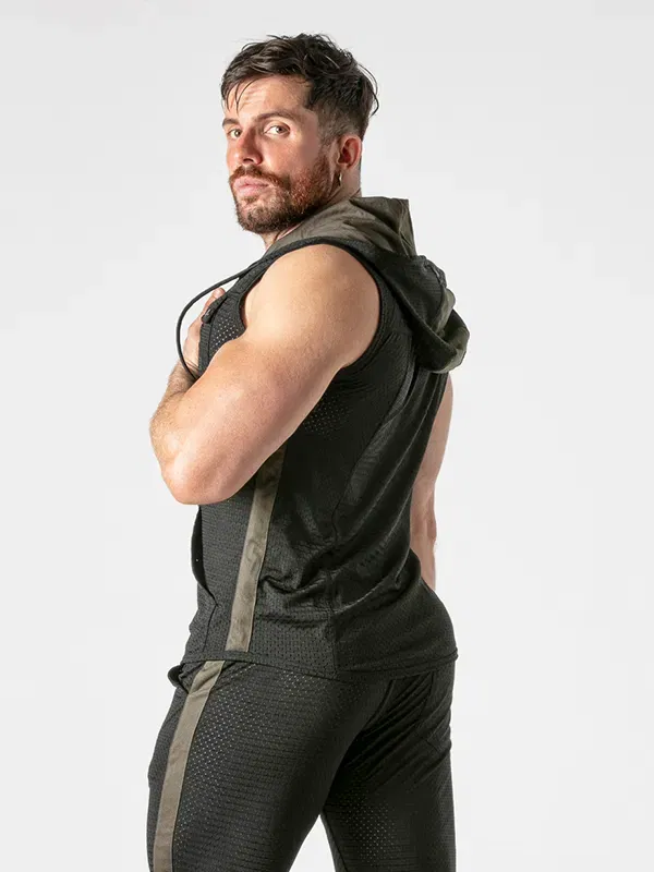Chaleco con capucha mesh Negro Khaki Locker Gear