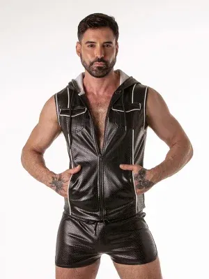 Chaleco Locker Gear Rub It Hoodie Negro Blanco