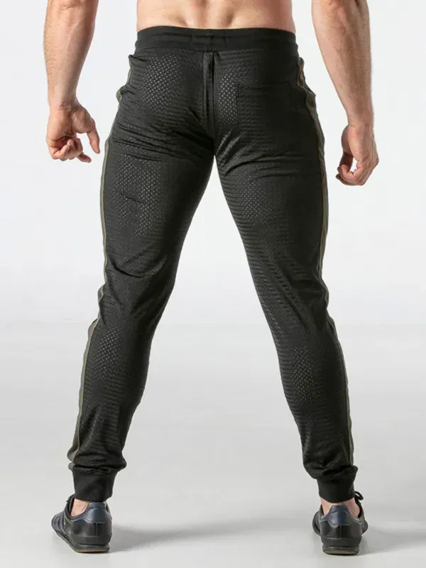 Jogger mesh hombre negro khaki con cremallera | Locker Gear