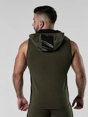 Sudadera sin mangas Backroom Khaki con capucha – Locker Gear