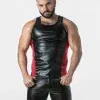 Camiseta de Tirantes Locker Gear Leatherette Negro Rojo