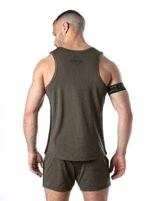 Camiseta de Tirantes Locker Gear Sweat It Khaki – Mesh Deportiva Hombre Locker Gear