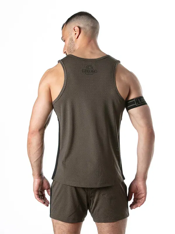 Camiseta de Tirantes Locker Gear Sweat It Khaki – Mesh Deportiva Hombre Locker Gear