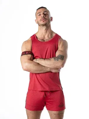 Camiseta de tirantes roja Sweat It con malla deportiva – Locker Gear