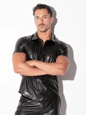 Camisa Efecto Cuero Hombre Code 22