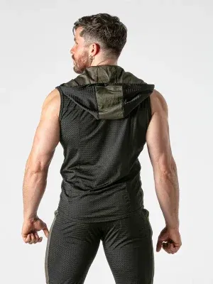 Chaleco con capucha mesh Negro Khaki Locker Gea