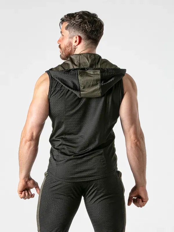Chaleco con capucha mesh Negro Khaki Locker Gea