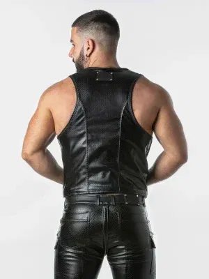 Chaleco cuero sintético negro fetish bar Locker Gear