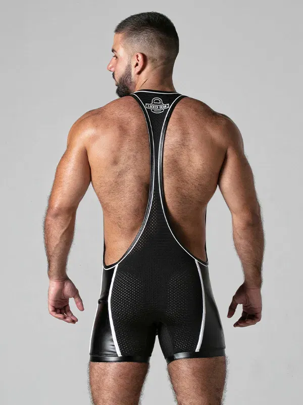 Singlet fetish hombre Look At It negro blanco Locker Gear
