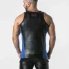 Camiseta de Tirantes Locker Gear Leatherette Negro Azul