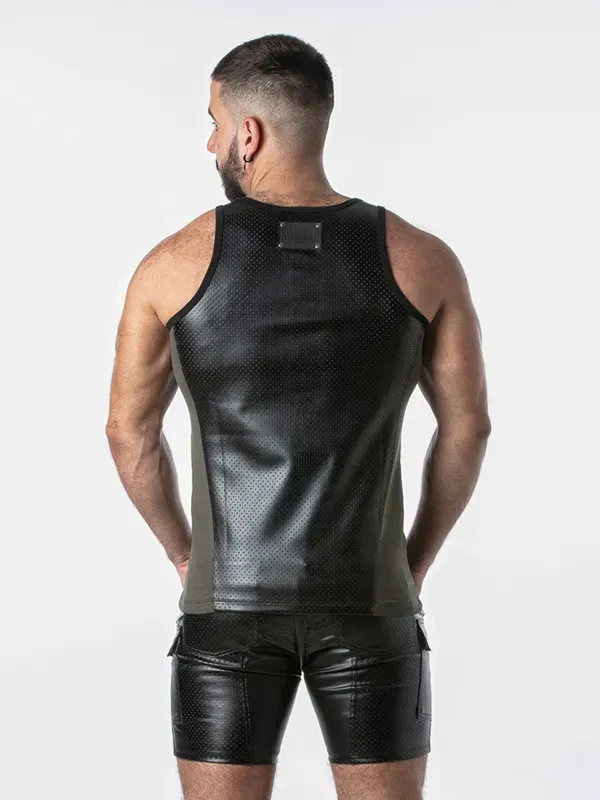 Camiseta de Tirantes Locker Gear Leatherette Negro Khaki