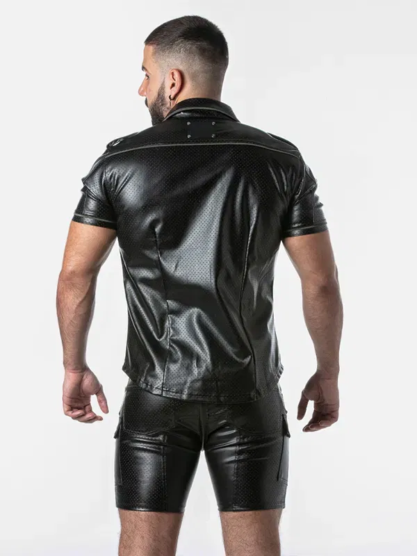 Camisa de Cuero Locker Gear Faux Leather Shirt