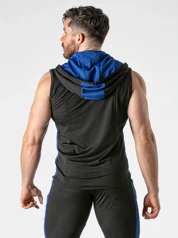 Chaleco con capucha mesh Negro Azul Locker Gear