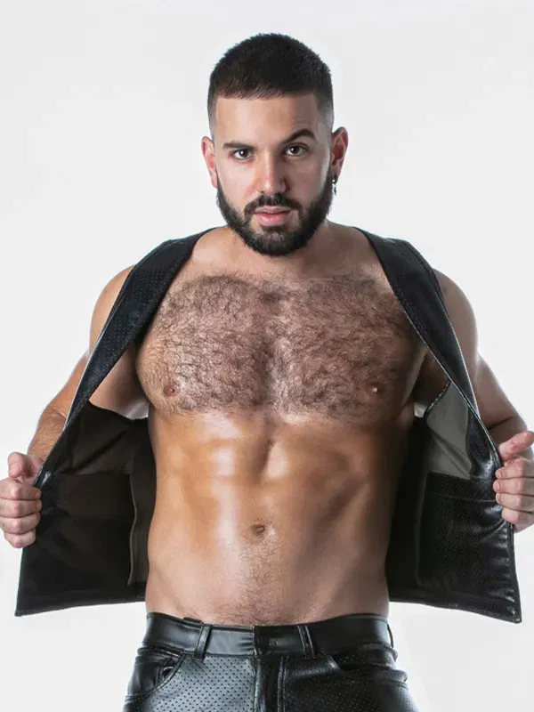 Chaleco sintético negro verde Leatherette – Locker Gear