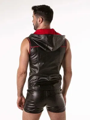 Chaleco Locker Gear Rub It Hoodie Negro Blanco