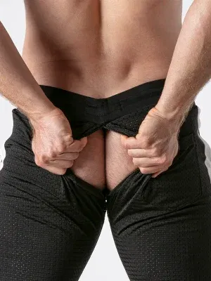 Jogger mesh hombre negro blanco con cremallera | Locker Gear